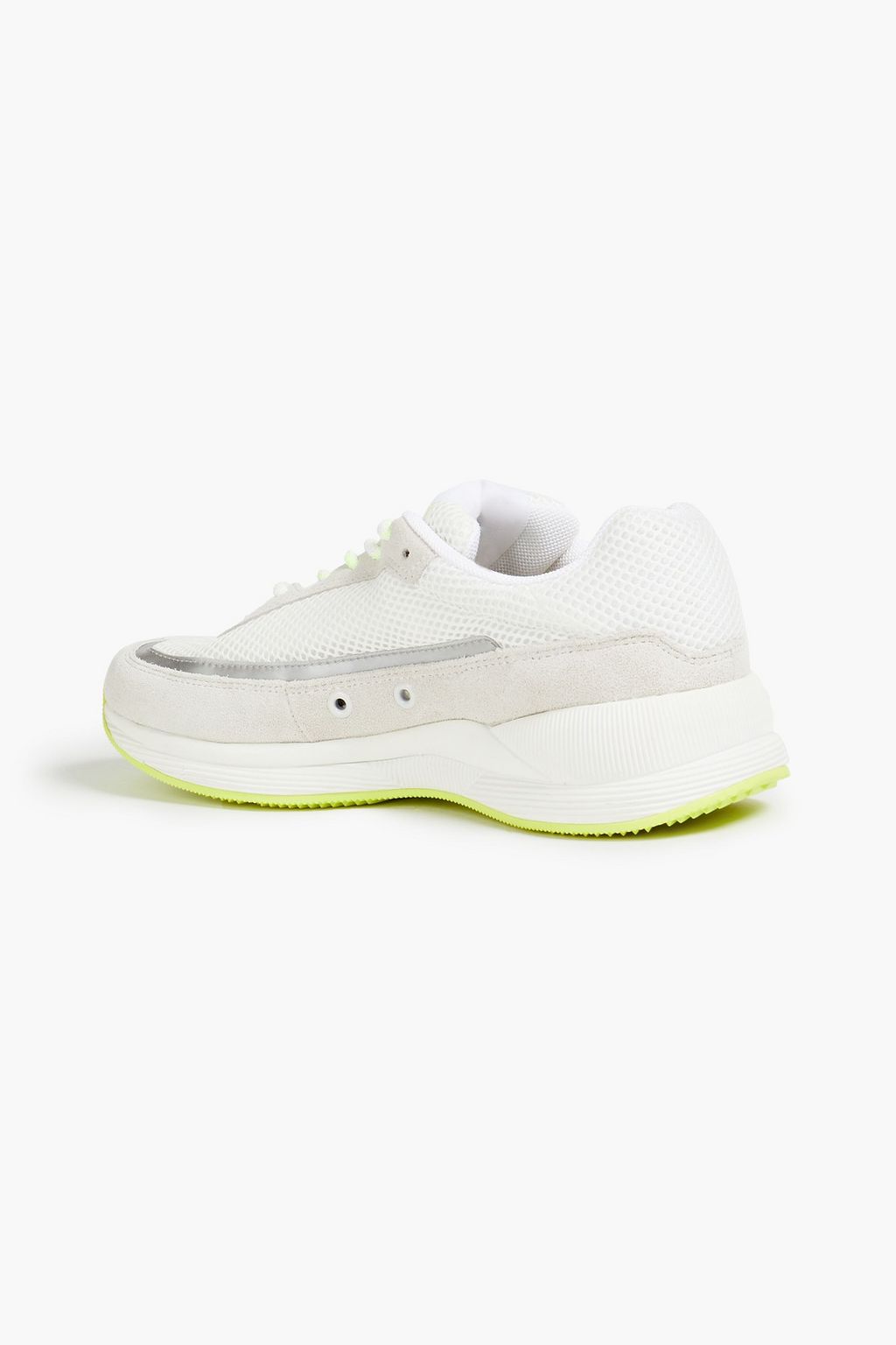 A.P.C. Suede-trimmed mesh sneakers