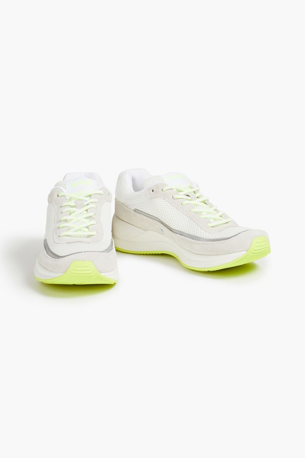 A.P.C. Suede-trimmed mesh sneakers