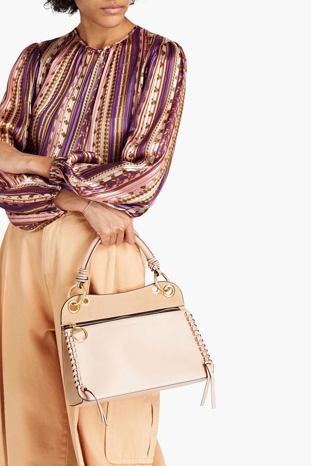 SEE BY CHLOÉ Tilda suede-paneled leather tote