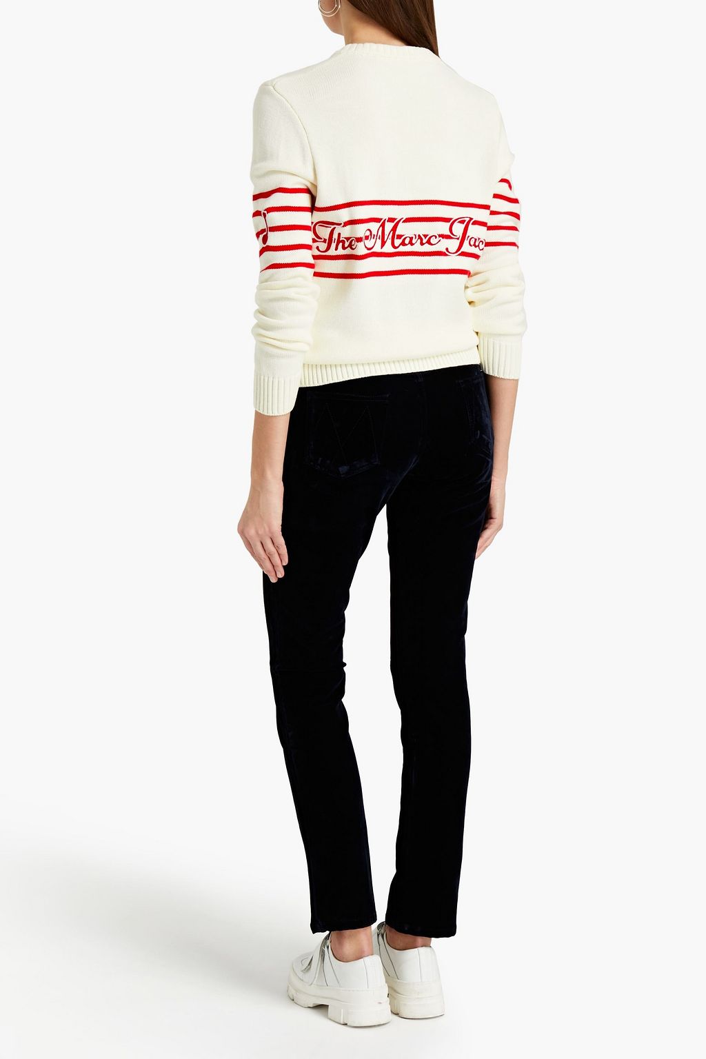 MARC JACOBS Embroidered intarsia-knit sweater
