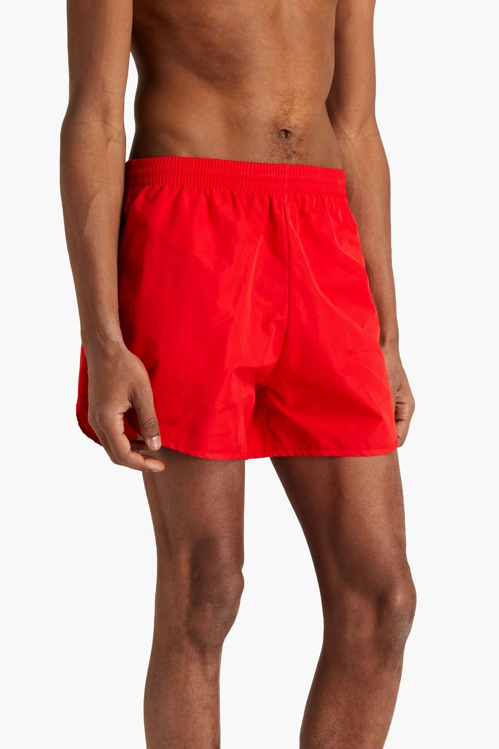 BALENCIAGA Short-length logo-embroidered swim shorts