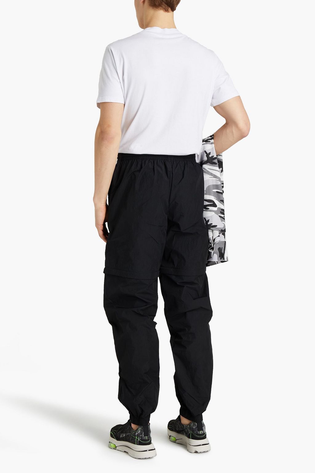 BALENCIAGA Tapered logo-print shell track pants