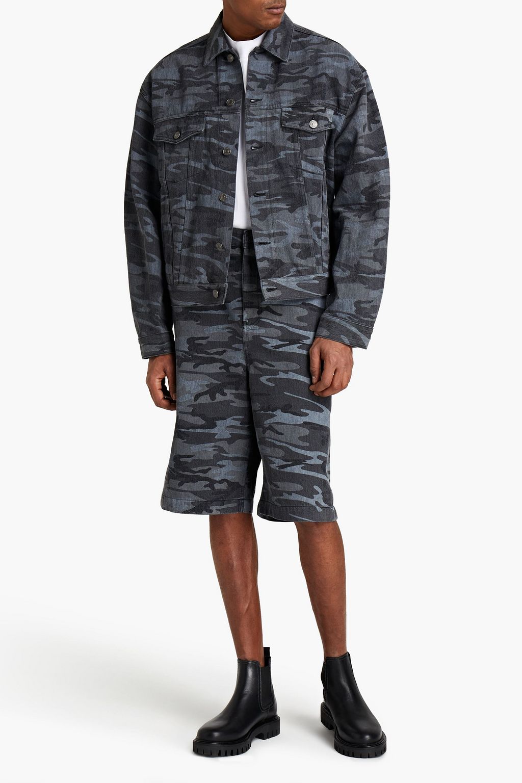 Balenciaga Camouflage-Print Denim Jacket