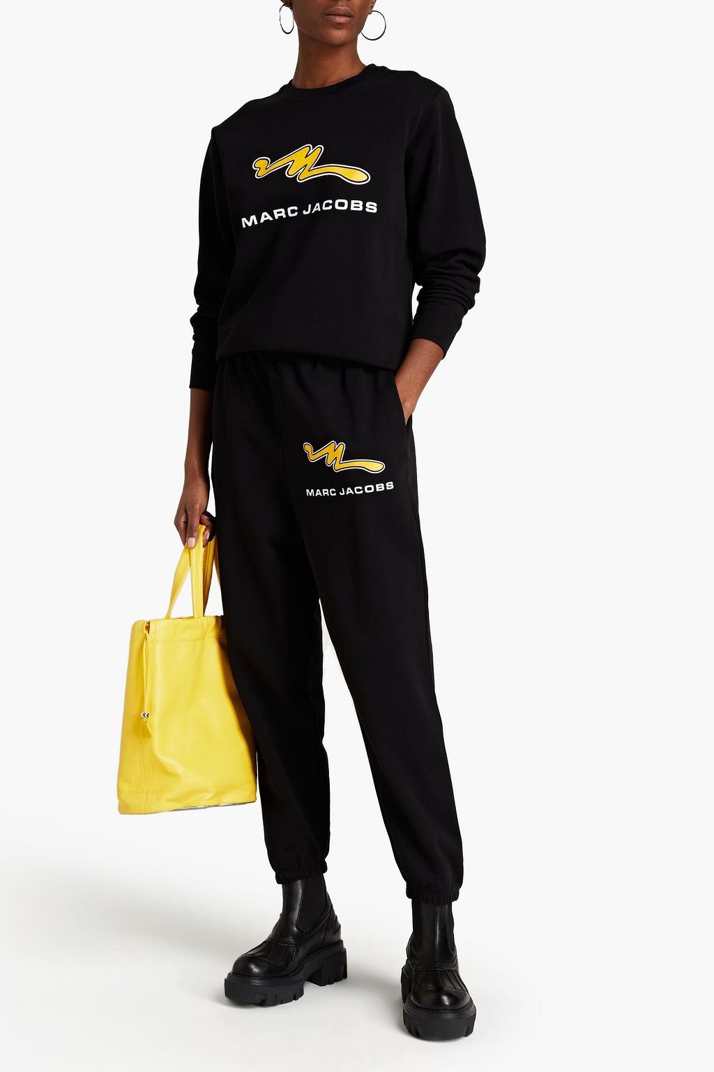 MARC JACOBS Printed French cotton-terry track pants