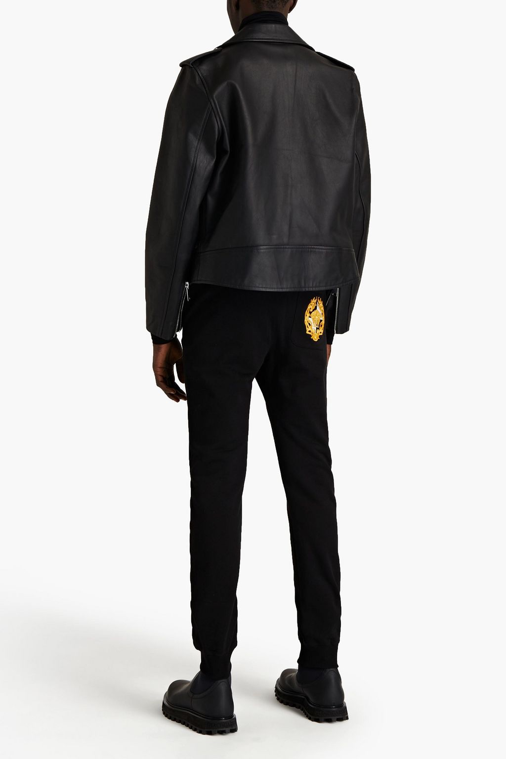 VERSACE Embroidered French cotton-terry sweatpants