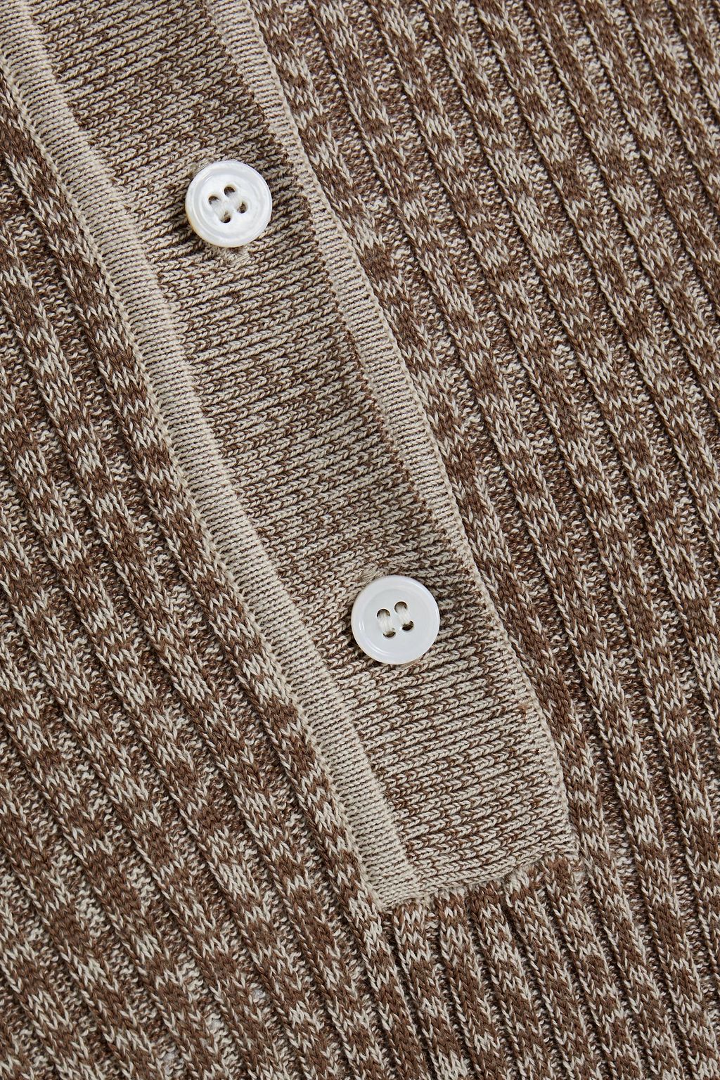 SAMSØE Φ SAMSØE Bonnie marled ribbed-knit polo shirt