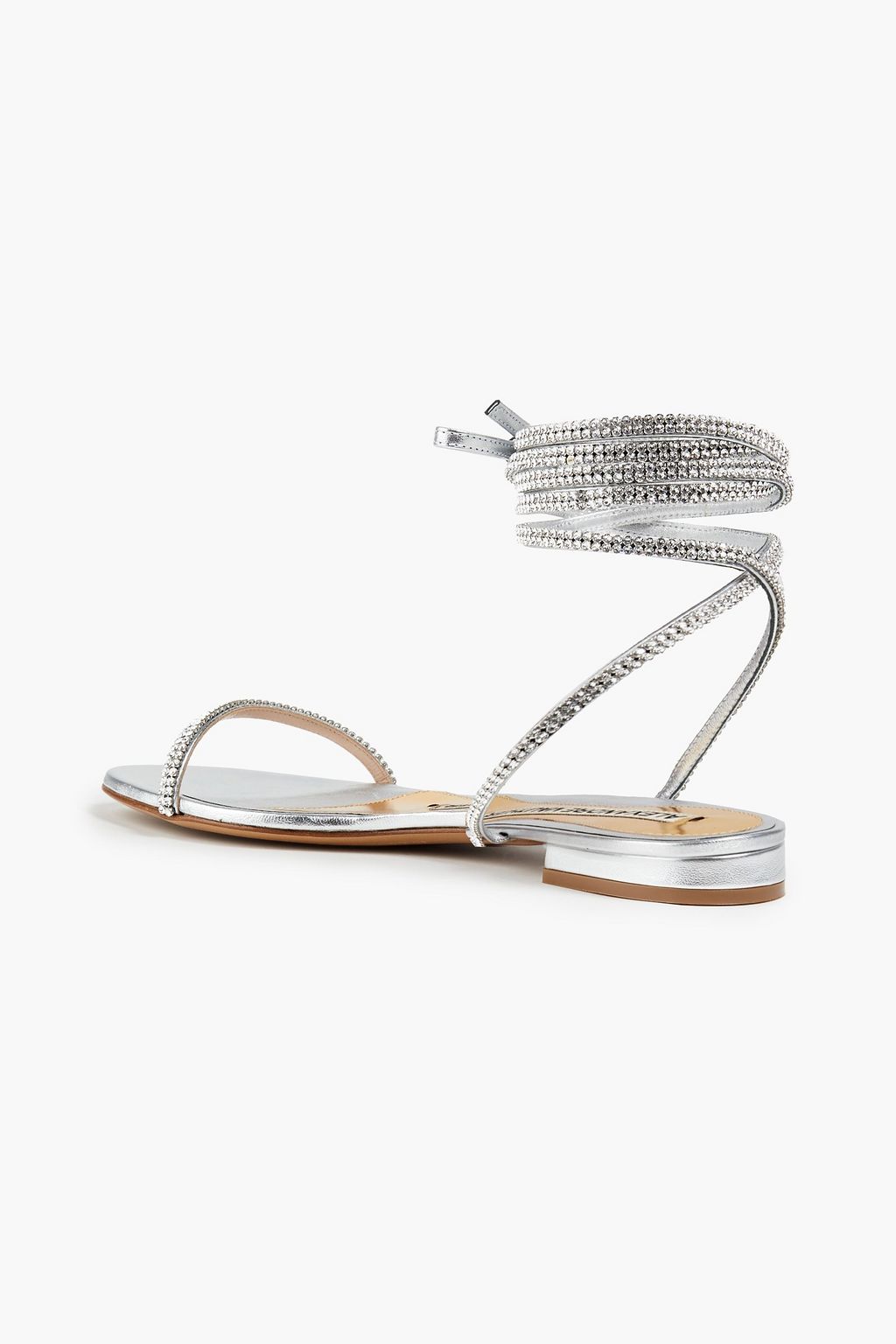ALEXANDRE VAUTHIER Amina crystal-embellished metallic leather sandals