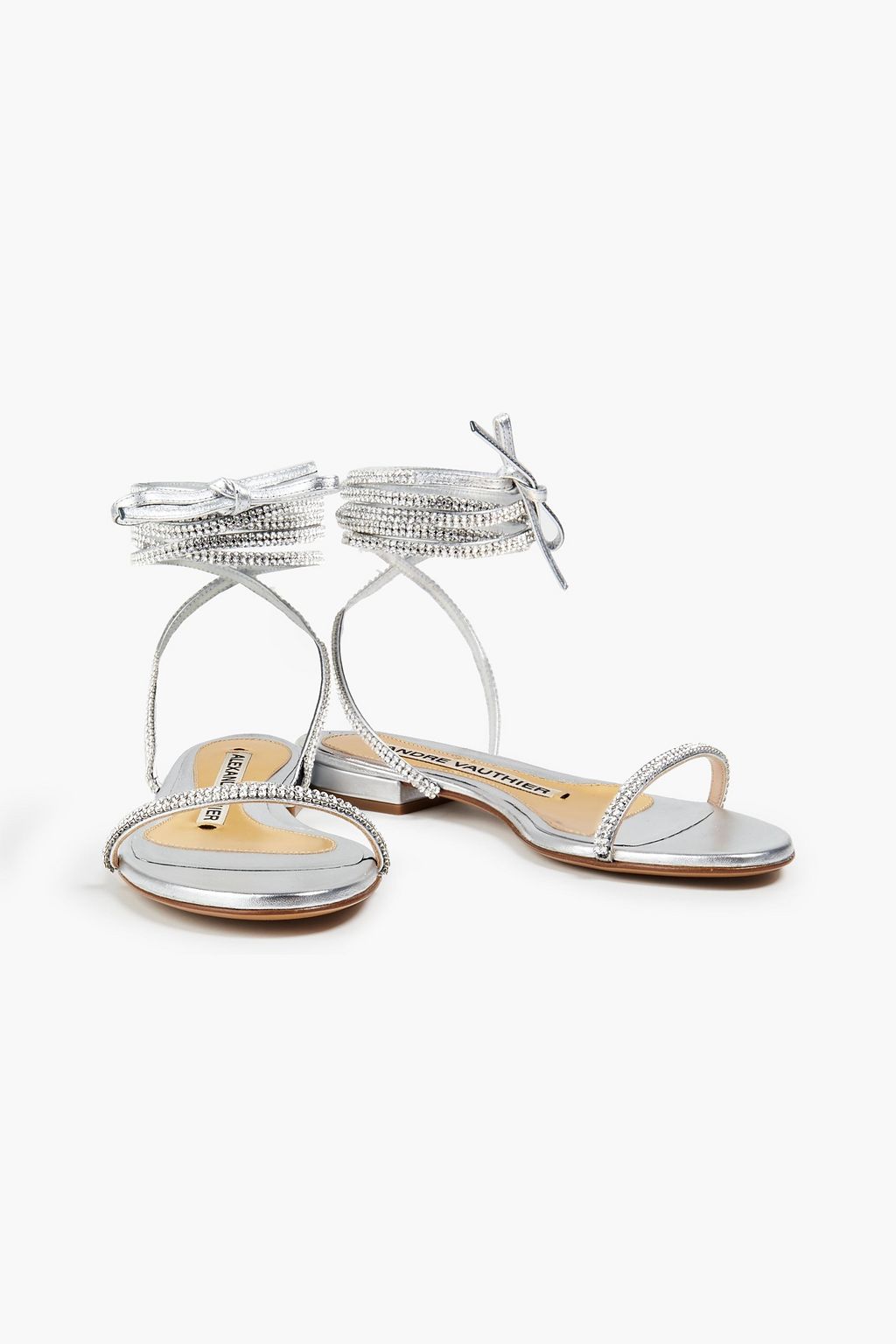 ALEXANDRE VAUTHIER Amina crystal-embellished metallic leather sandals