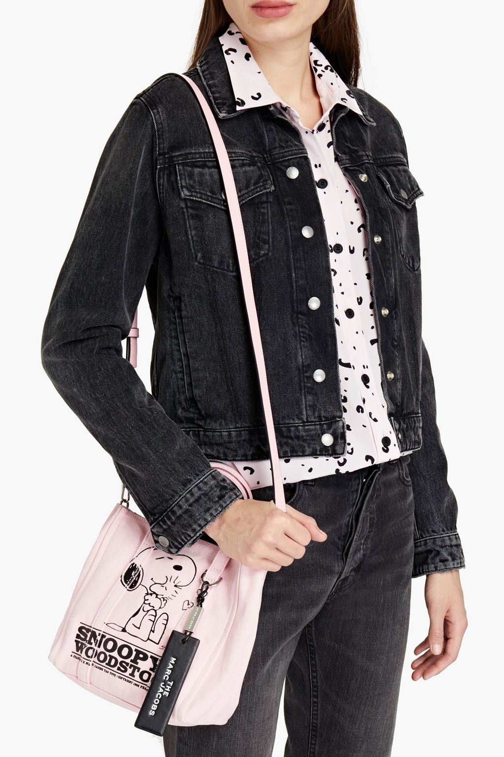 MARC JACOBS Printed cotton and linen-blend canvas tote