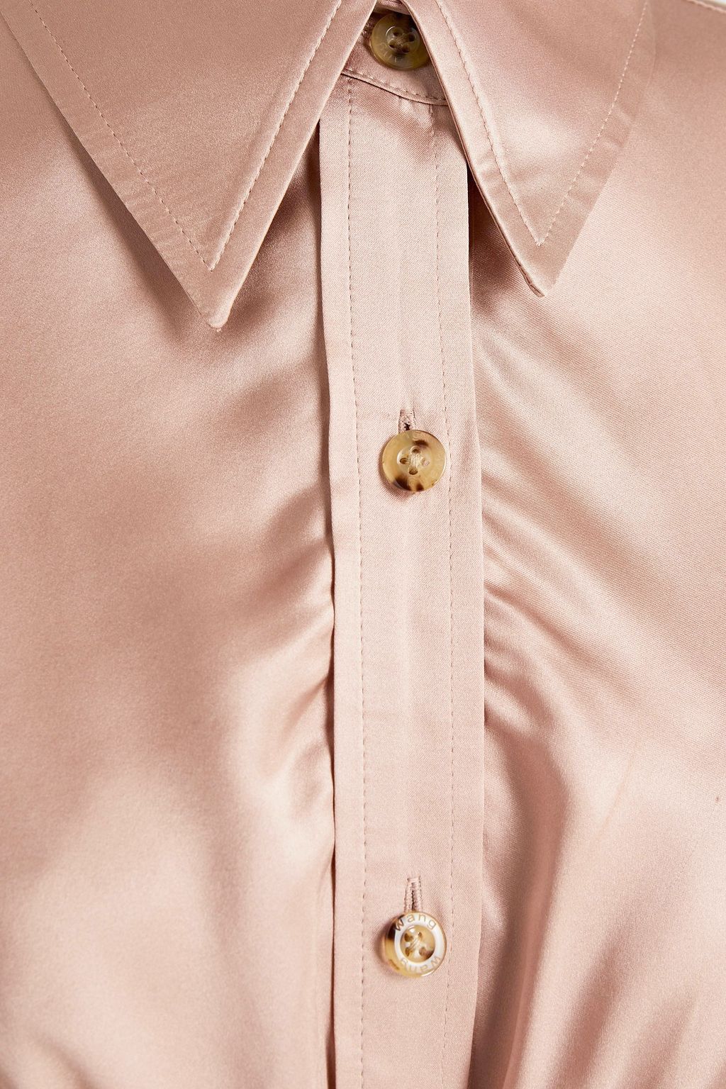 ALEXANDERWANG.T Twisted cutout silk-satin shirt