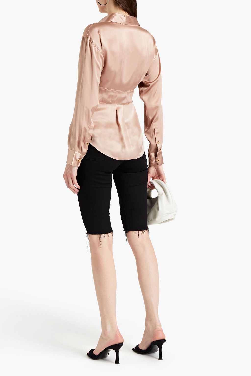 ALEXANDERWANG.T Twisted cutout silk-satin shirt