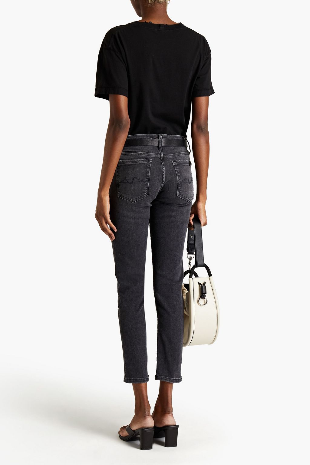 7 FOR ALL MANKIND Pyper cropped distressed low-rise slim-leg jeans