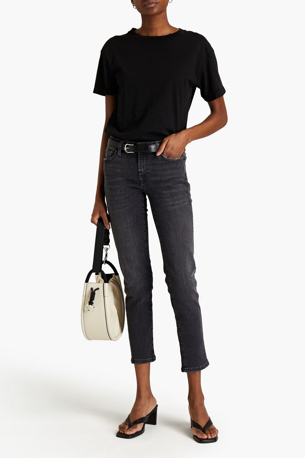 7 FOR ALL MANKIND Pyper cropped distressed low-rise slim-leg jeans