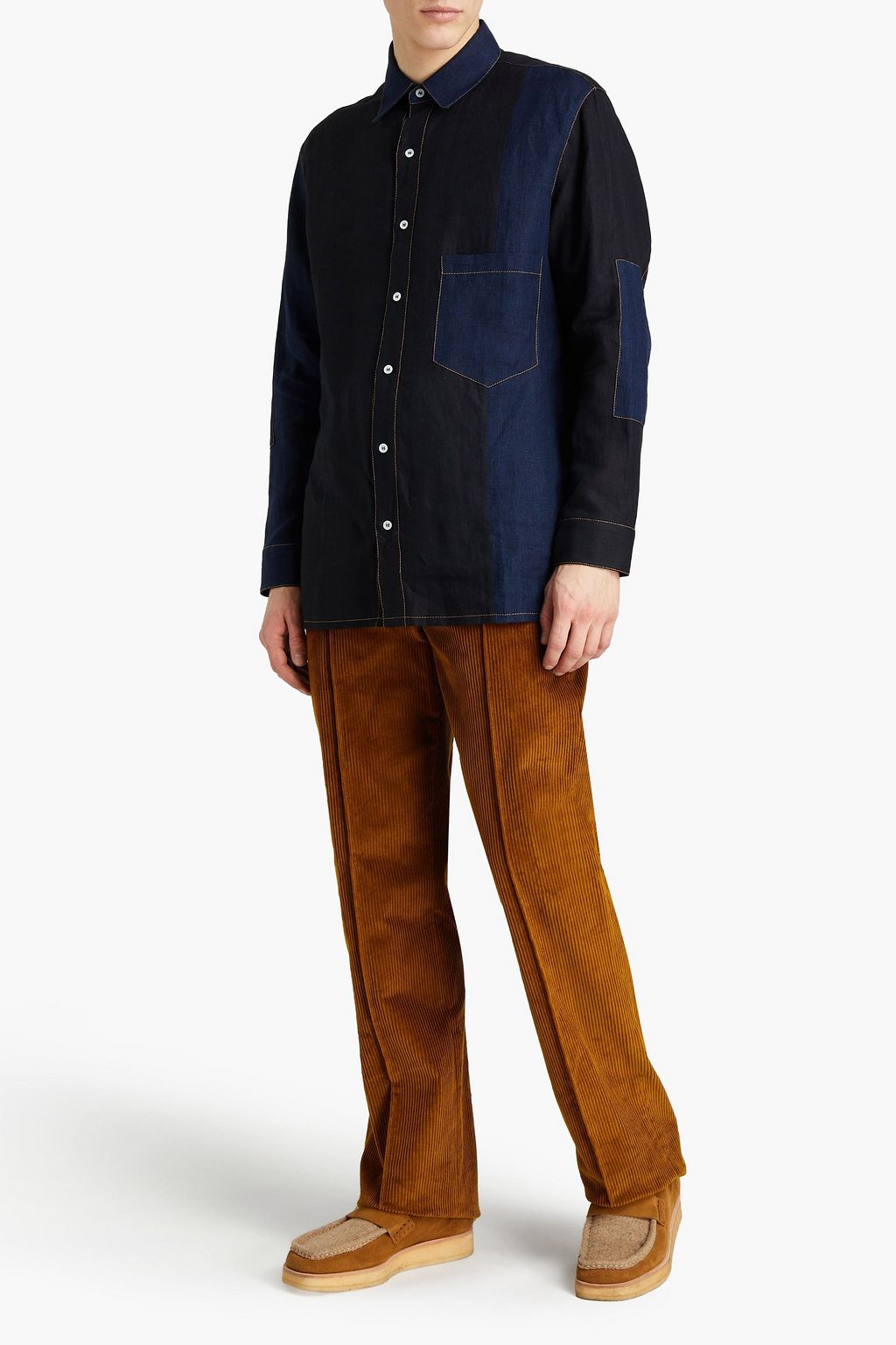 LOEWE Two-tone slub linen shirt