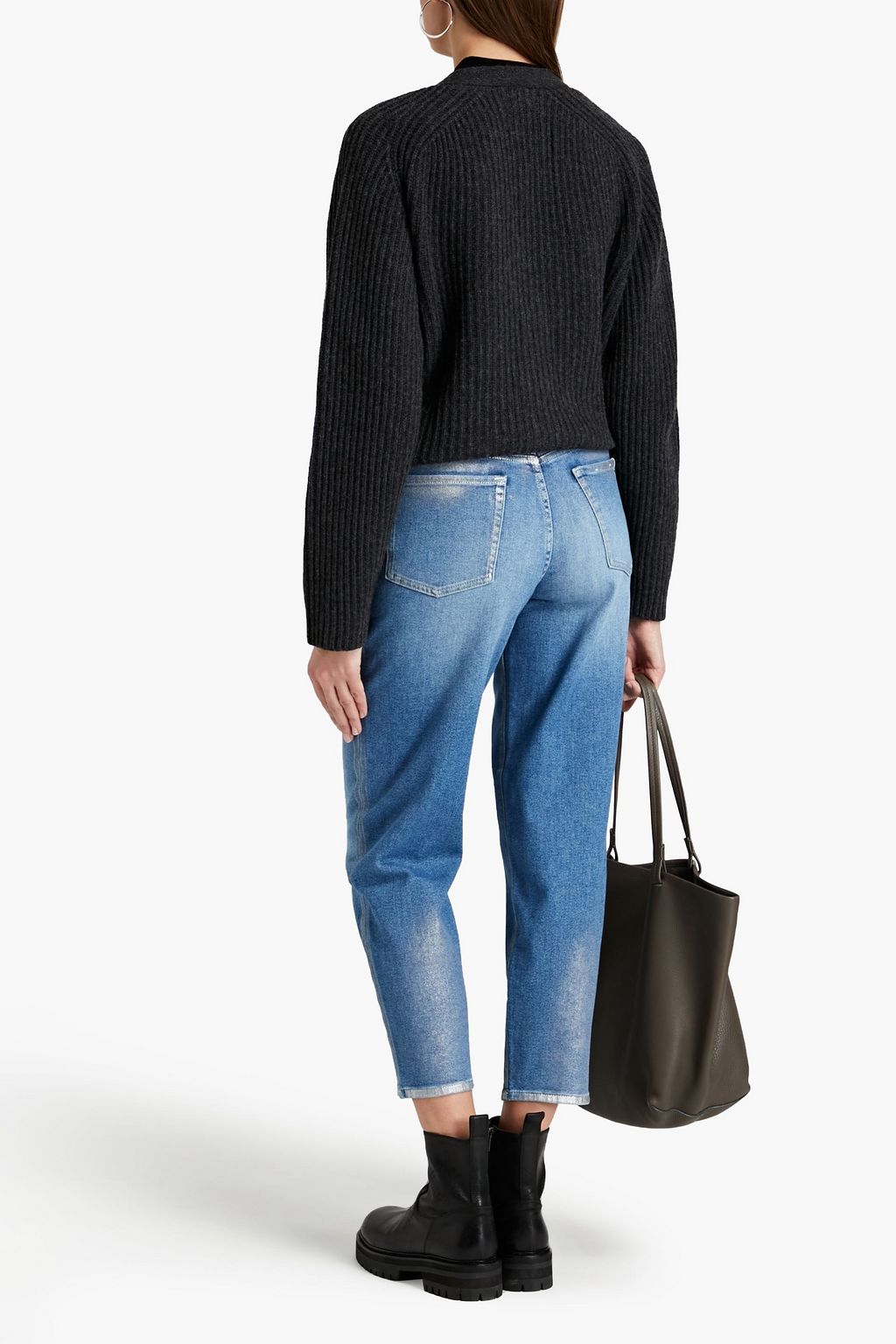 7 FOR ALL MANKIND Cropped high-rise straight-leg jeans