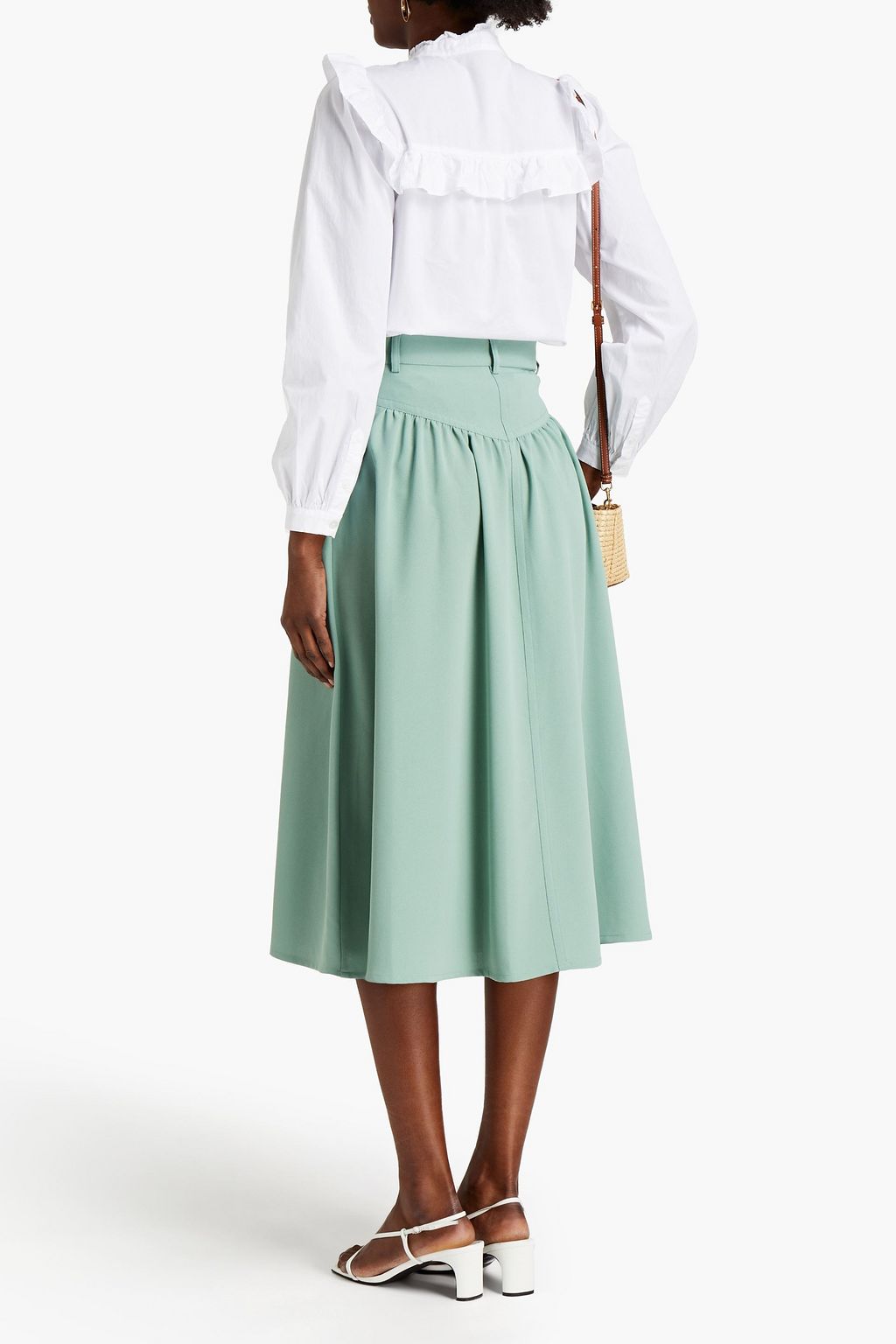 SEE BY CHLOÉ Gathered crepe midi skirt
