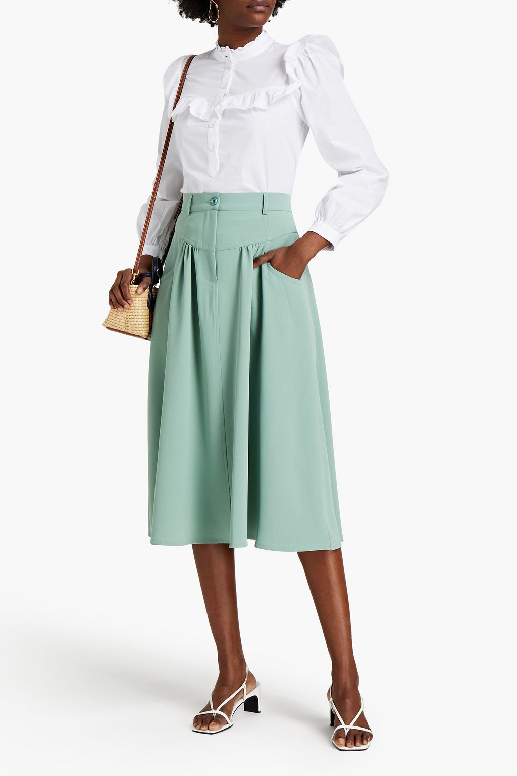 SEE BY CHLOÉ Gathered crepe midi skirt