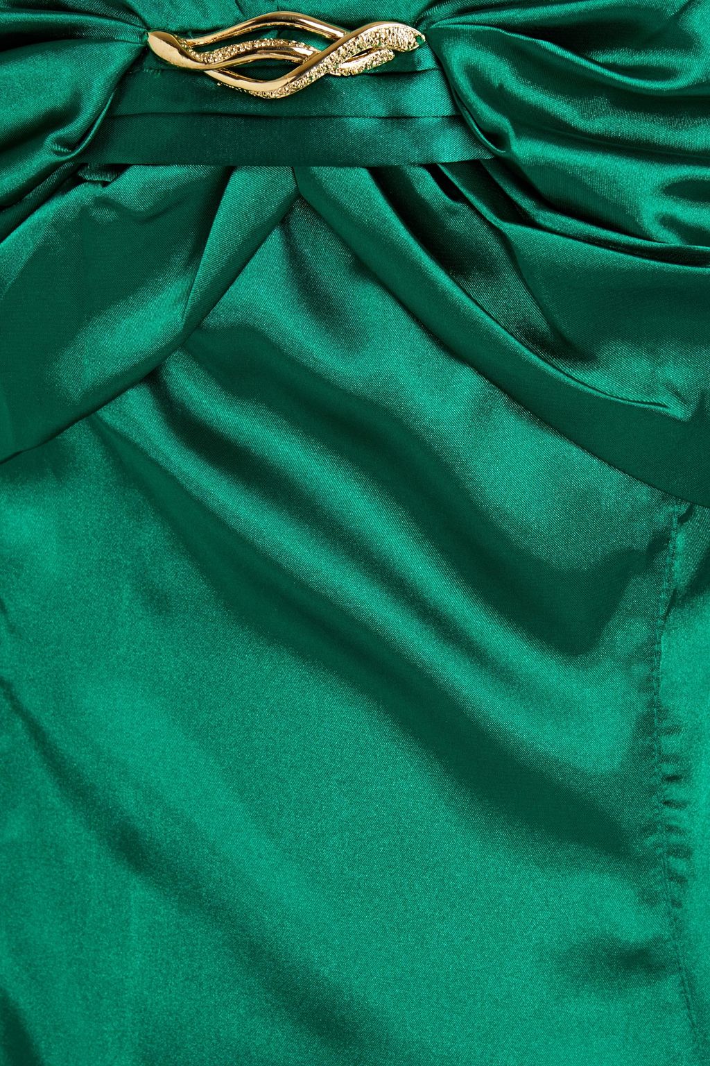 ROBERTO CAVALLI Embellished gathered satin dress
