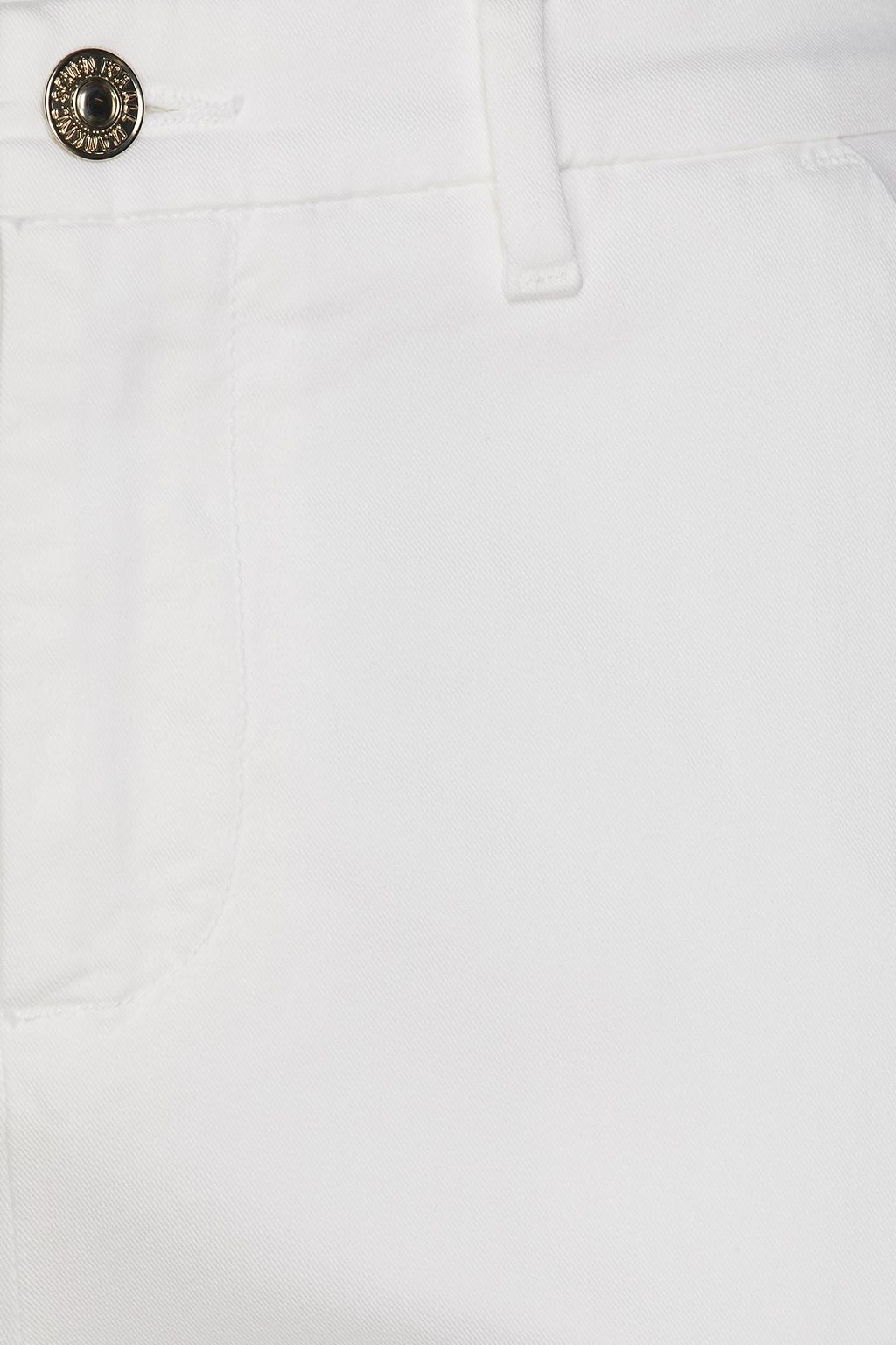 7 FOR ALL MANKIND Leather-trimmed cotton-blend twill tapered pants