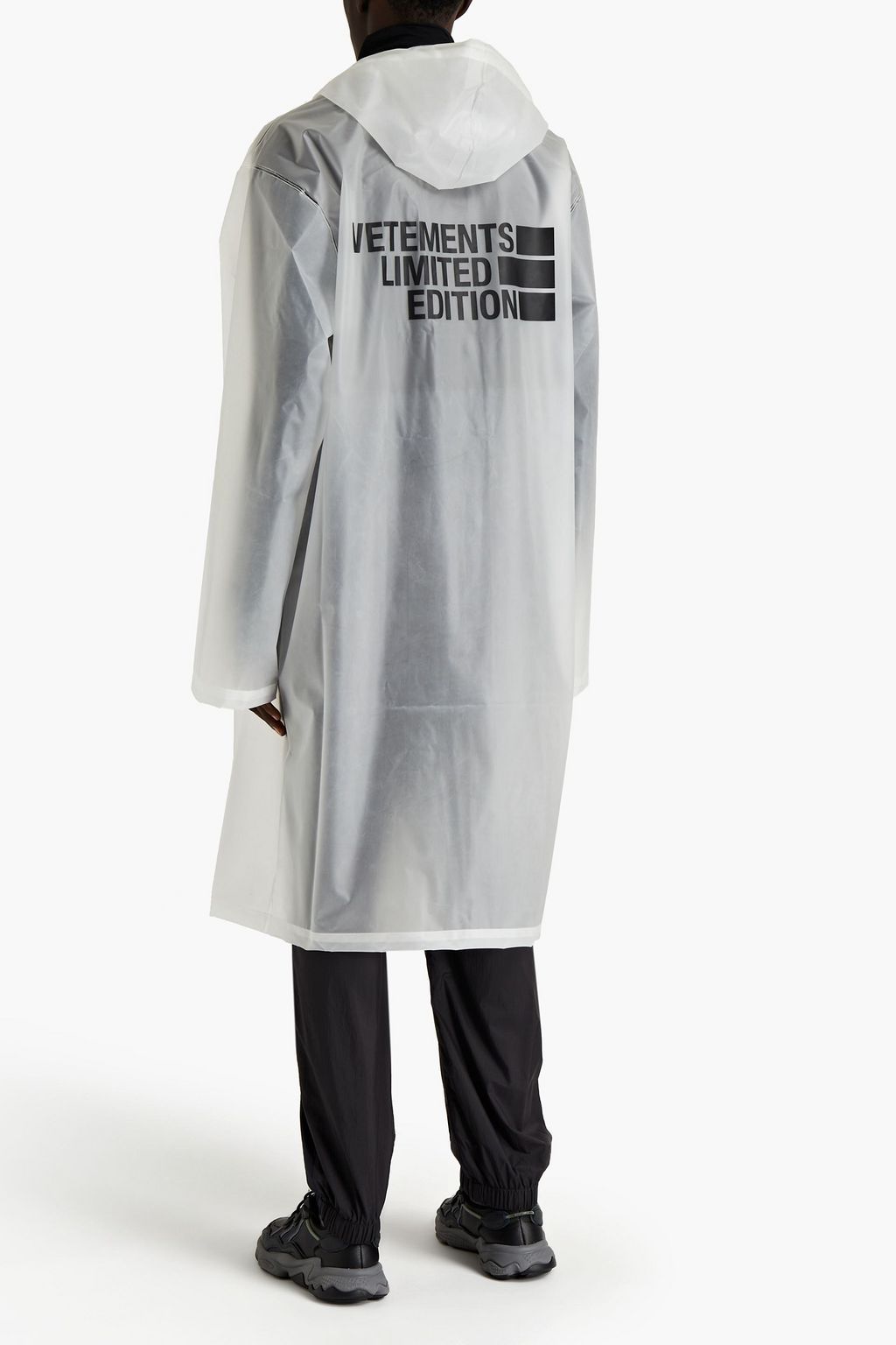 VETEMENTS Printed vinyl hooded raincoat