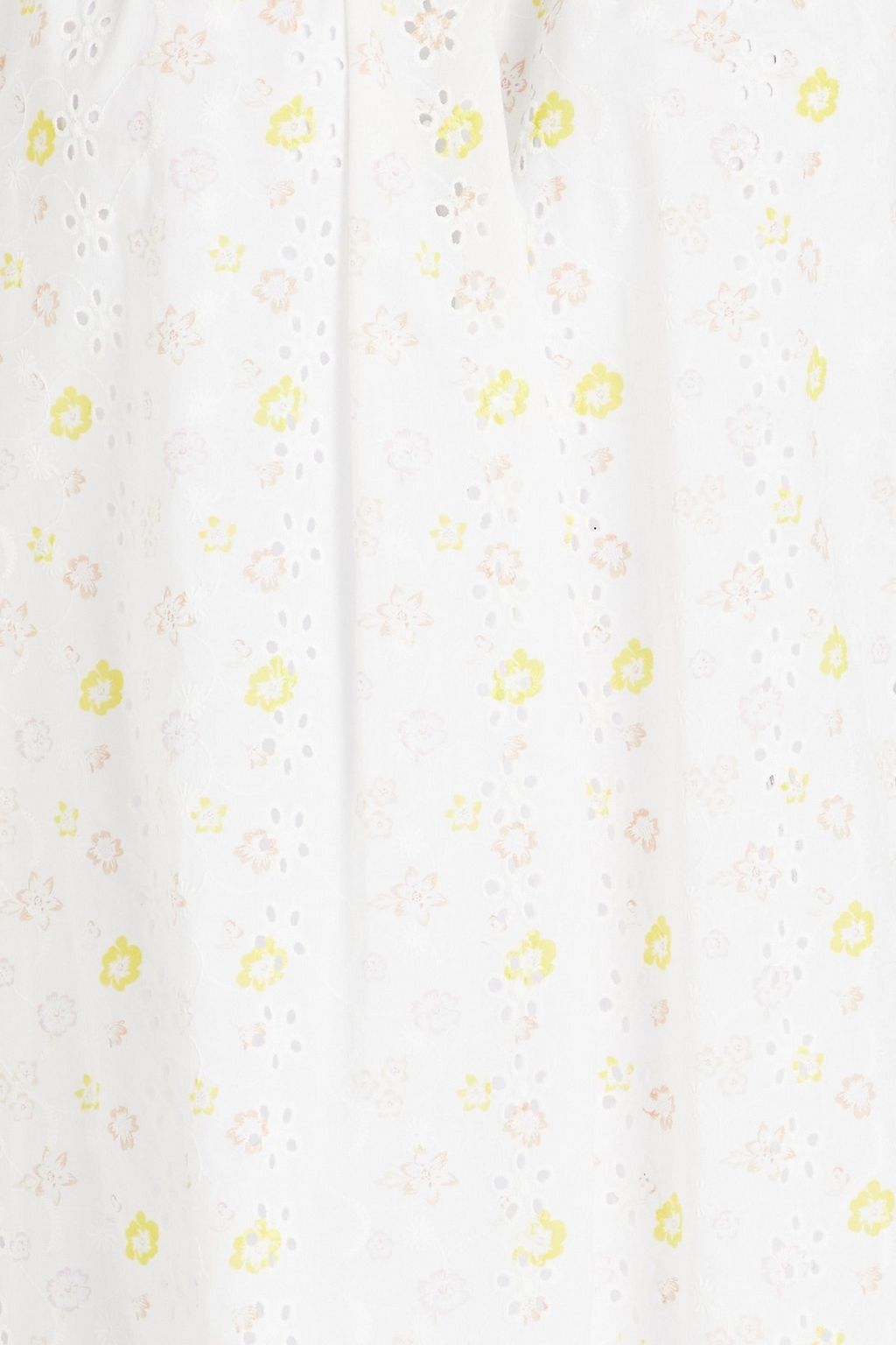 SEE BY CHLOÉ Gathered floral-print broderie anglaise cotton blouse
