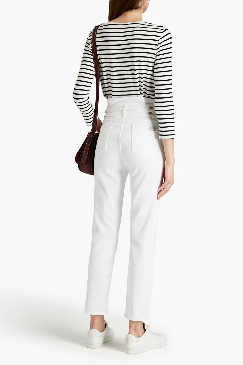 7 FOR ALL MANKIND Paperbag belted high-rise slim-leg jeans