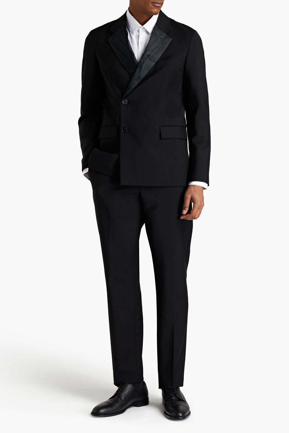 Acne Studios Man Slim-fit Double-breasted Grain De Poudre Wool And Mohair-blend Blazer In Black