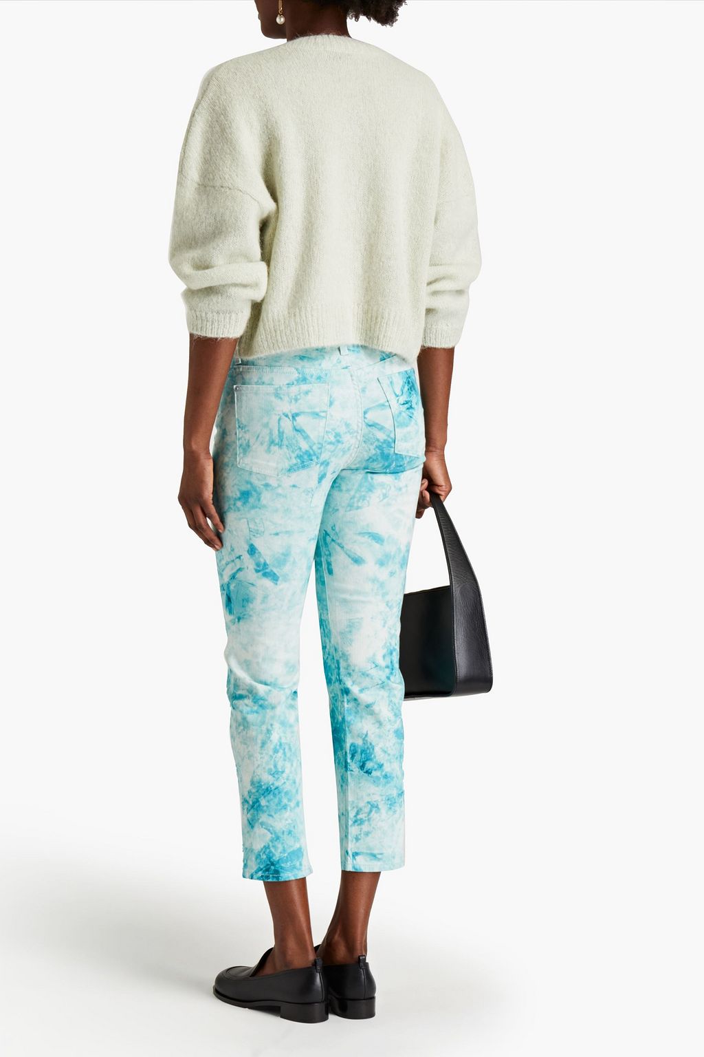 7 FOR ALL MANKIND Cropped tie-dyed mid-rise straight-leg jeans