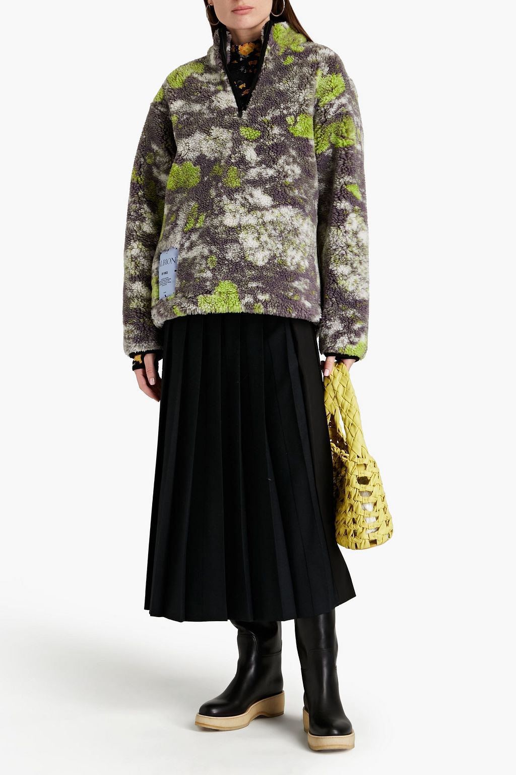 MCQ ALEXANDER MCQUEEN Appliquéd tie-dyed fleece sweatshirt