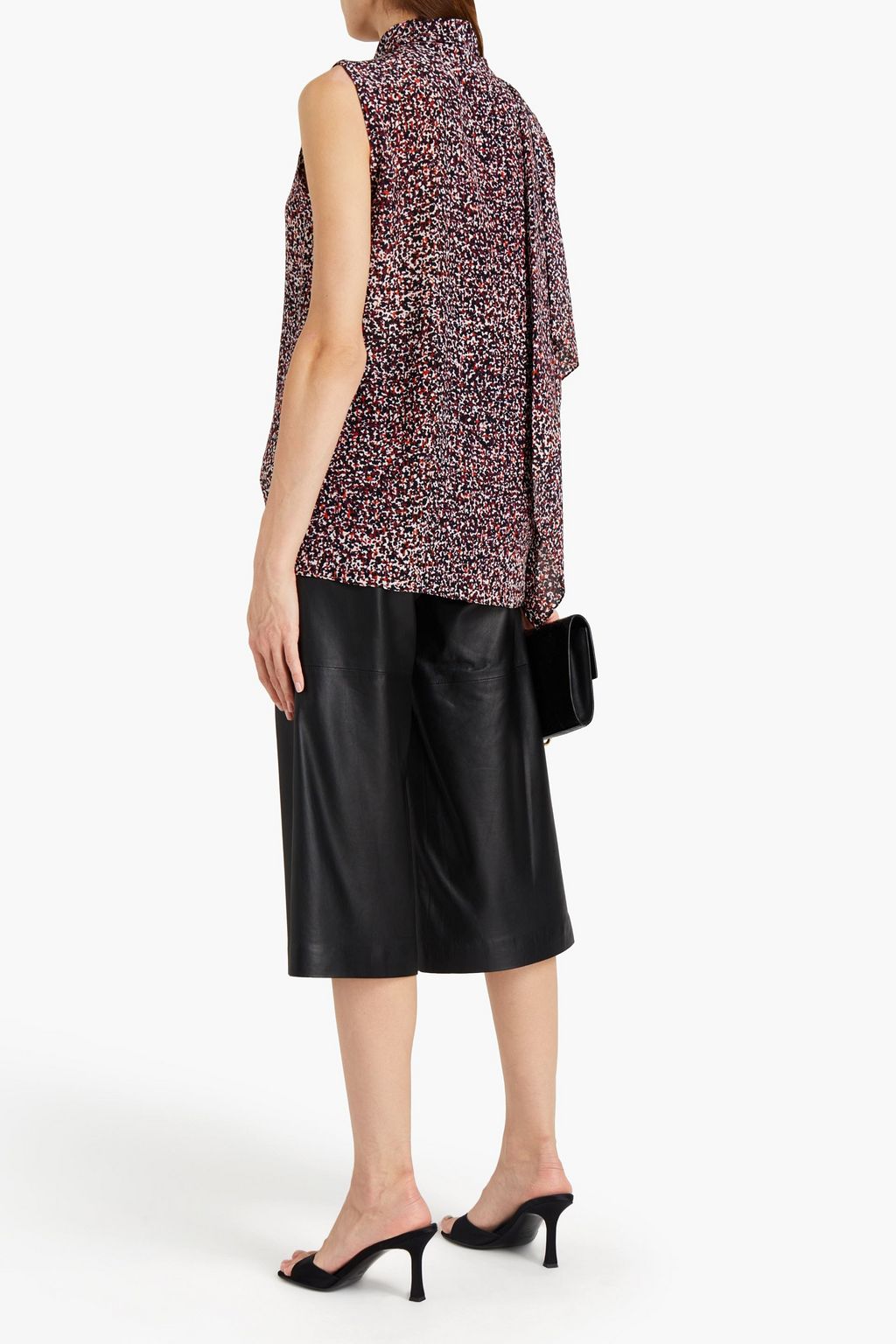 ROBERTO CAVALLI One-sleeve printed crepe de chine top