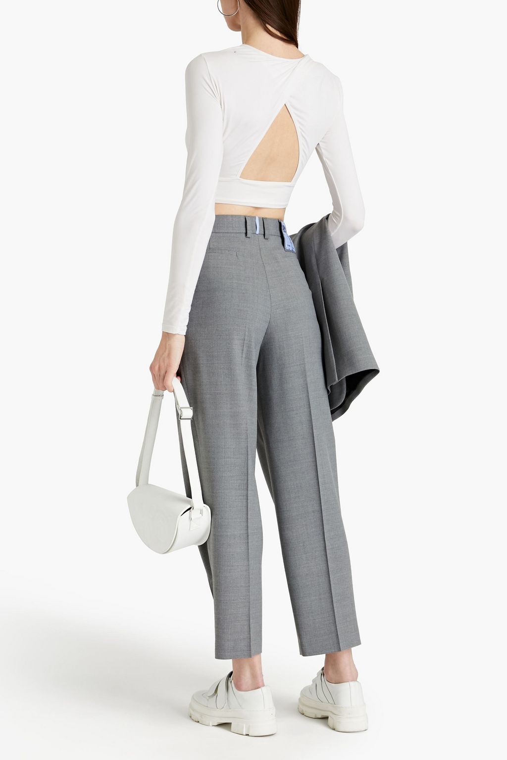 MCQ ALEXANDER MCQUEEN Cropped pleated twill tapered pants