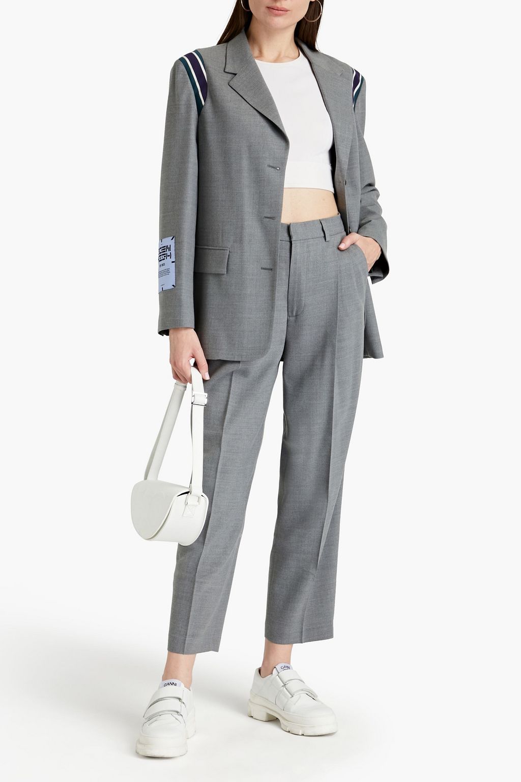 MCQ ALEXANDER MCQUEEN Cropped pleated twill tapered pants