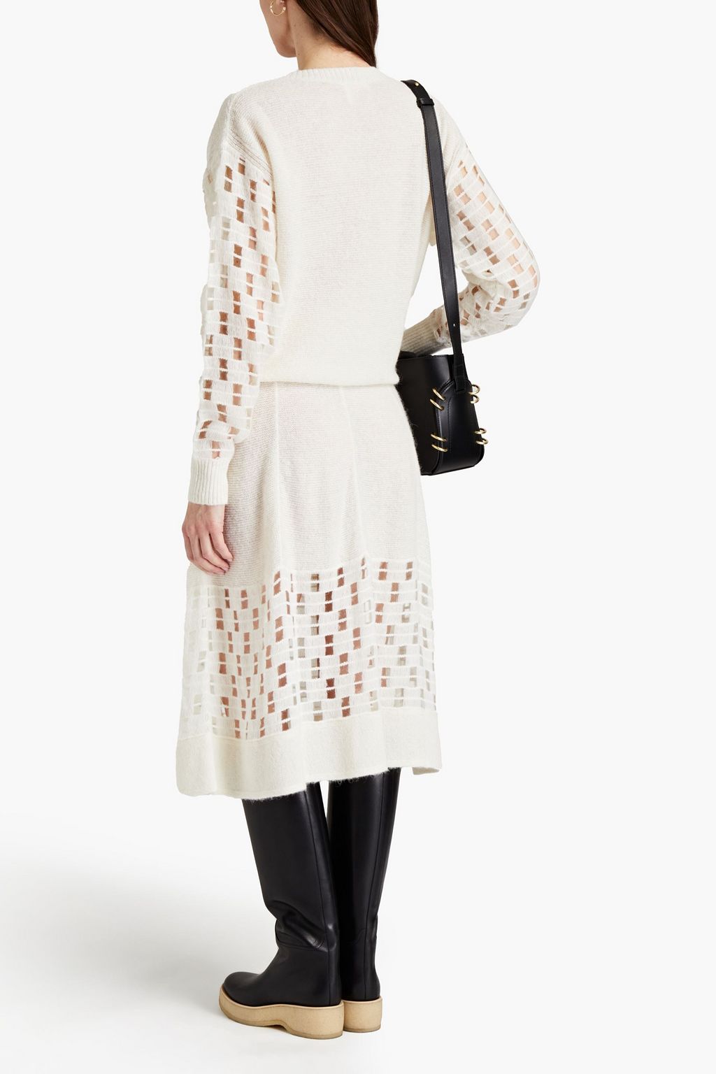 SEE BY CHLOÉ Paneled open-knit sweater