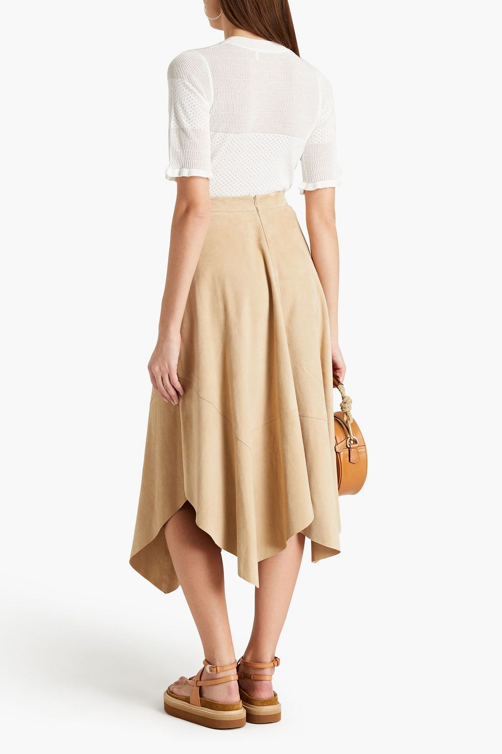 SEE BY CHLOÉ Ruffle-trimmed pointelle-knit top
