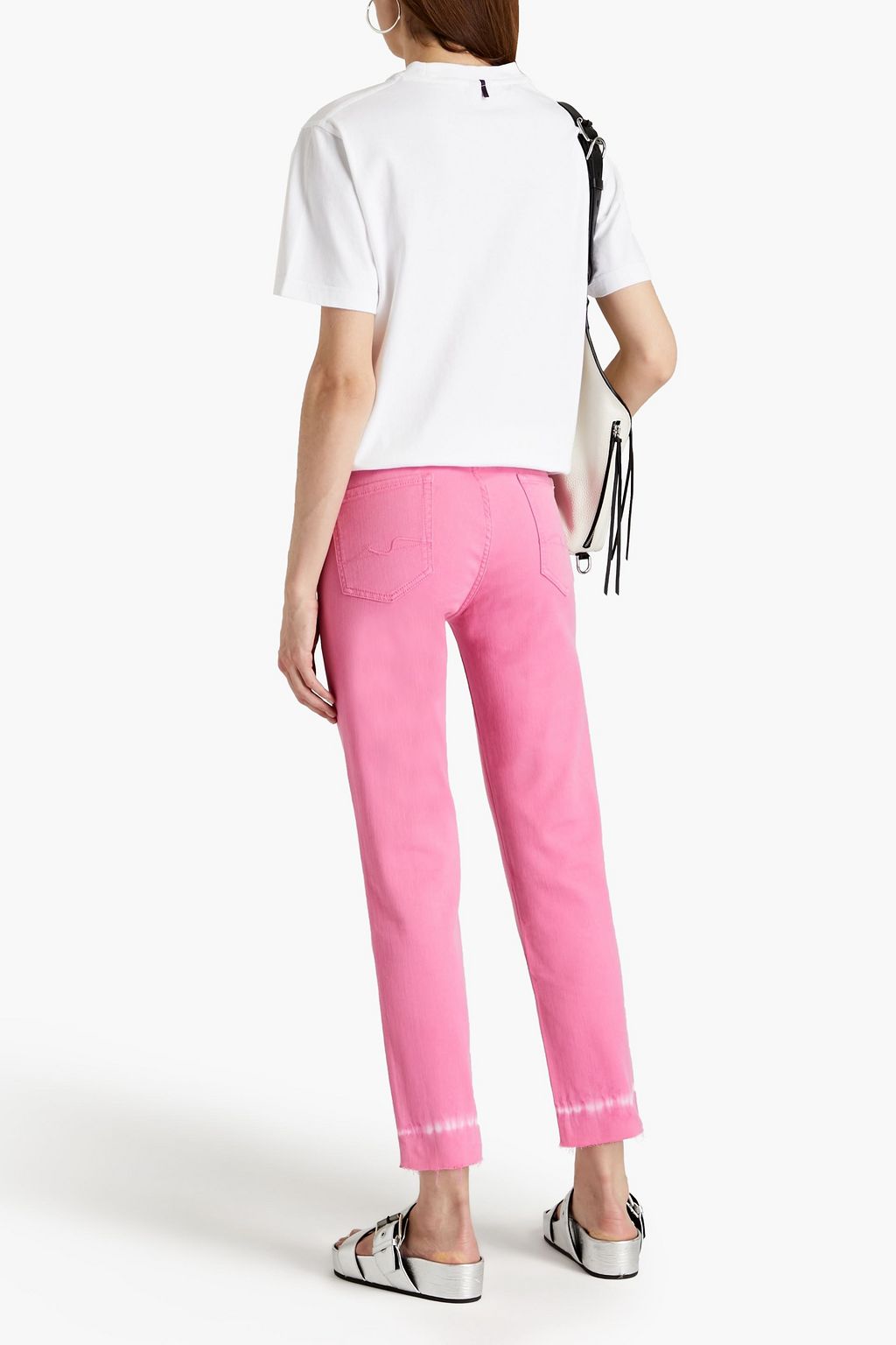 7 FOR ALL MANKIND Roxanne cropped tie-dyed mid-rise slim-leg jeans