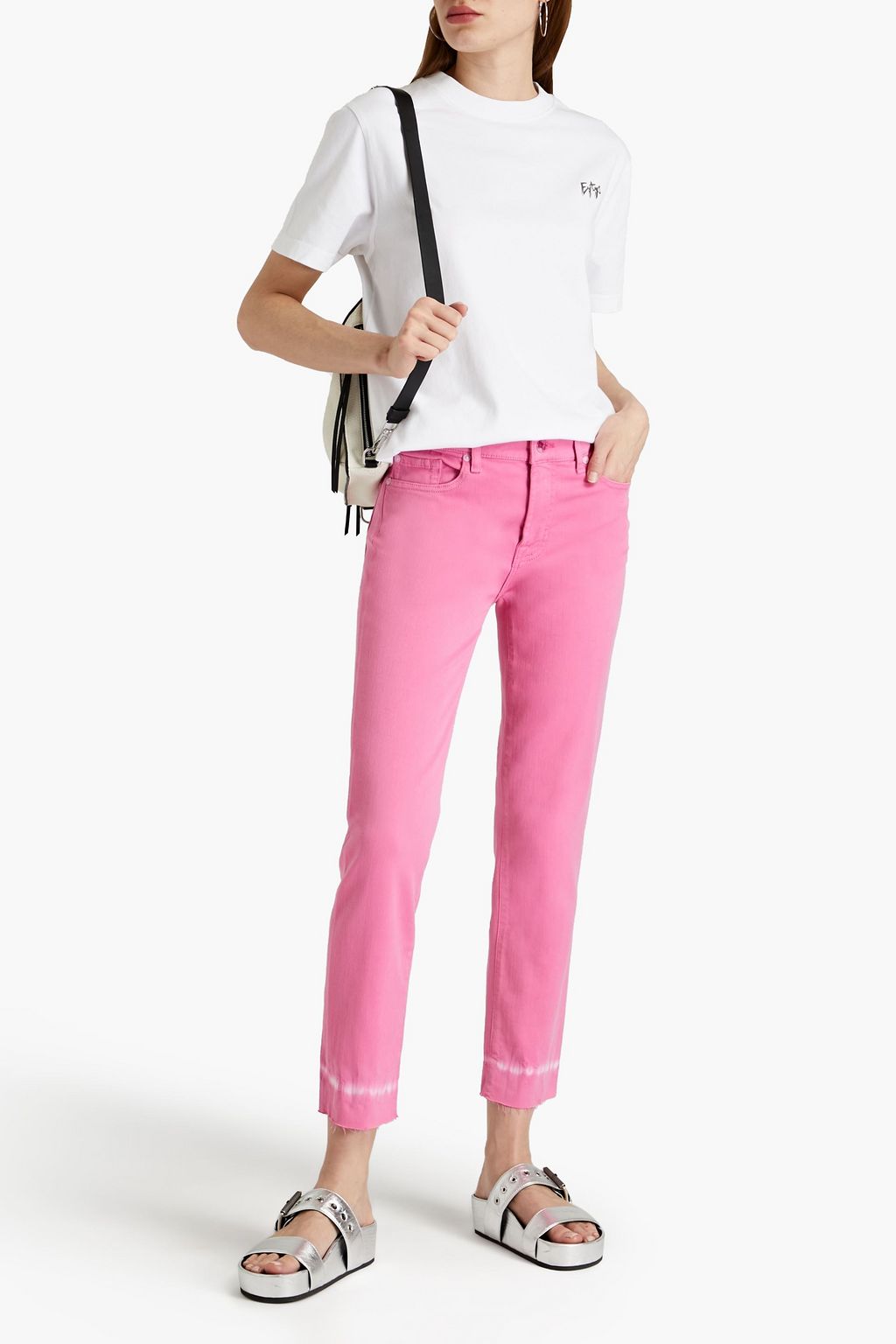 7 FOR ALL MANKIND Roxanne cropped tie-dyed mid-rise slim-leg jeans