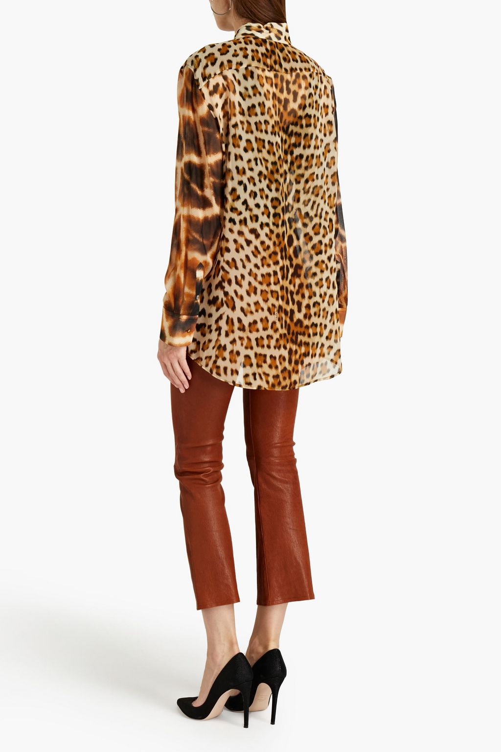 ROBERTO CAVALLI Printed silk-chiffon shirt