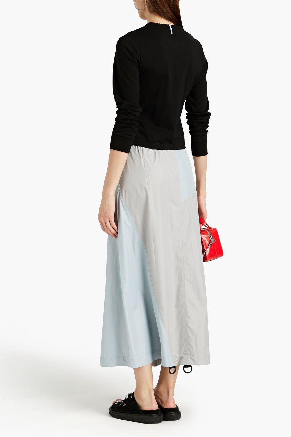 MCQ ALEXANDER MCQUEEN Two-tone shell midi skirt