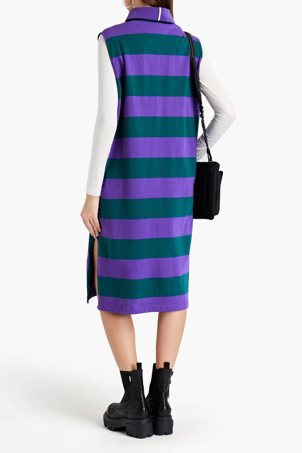 MCQ ALEXANDER MCQUEEN Striped cotton-jersey dress