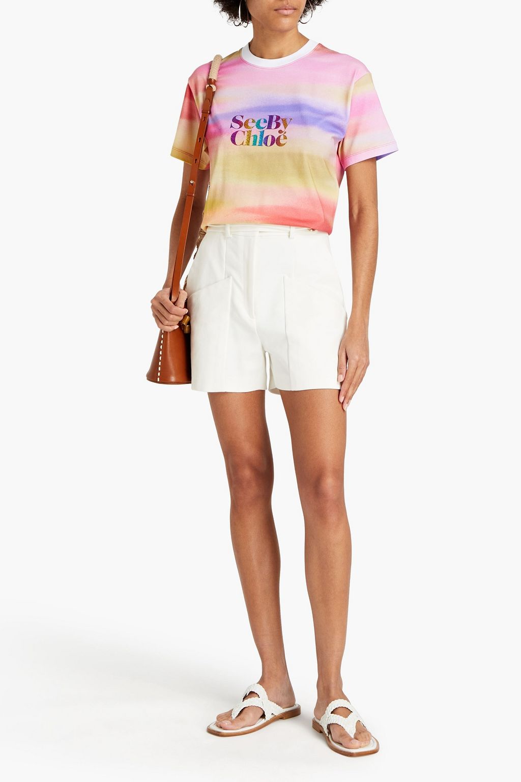 SEE BY CHLOÉ Printed stretch-cotton jersey T-shirt