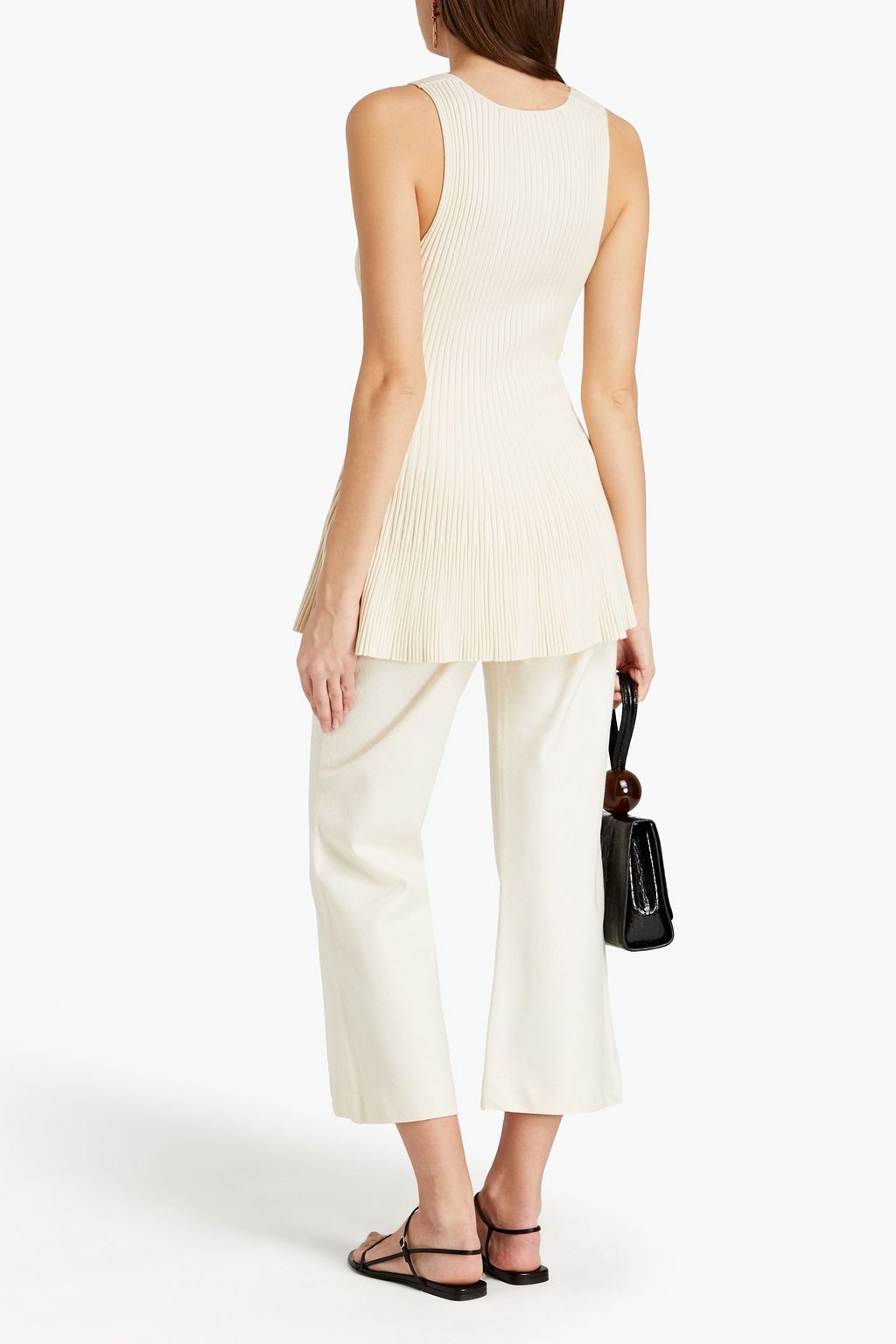 ALTUZARRA Janice ribbed-knit peplum top