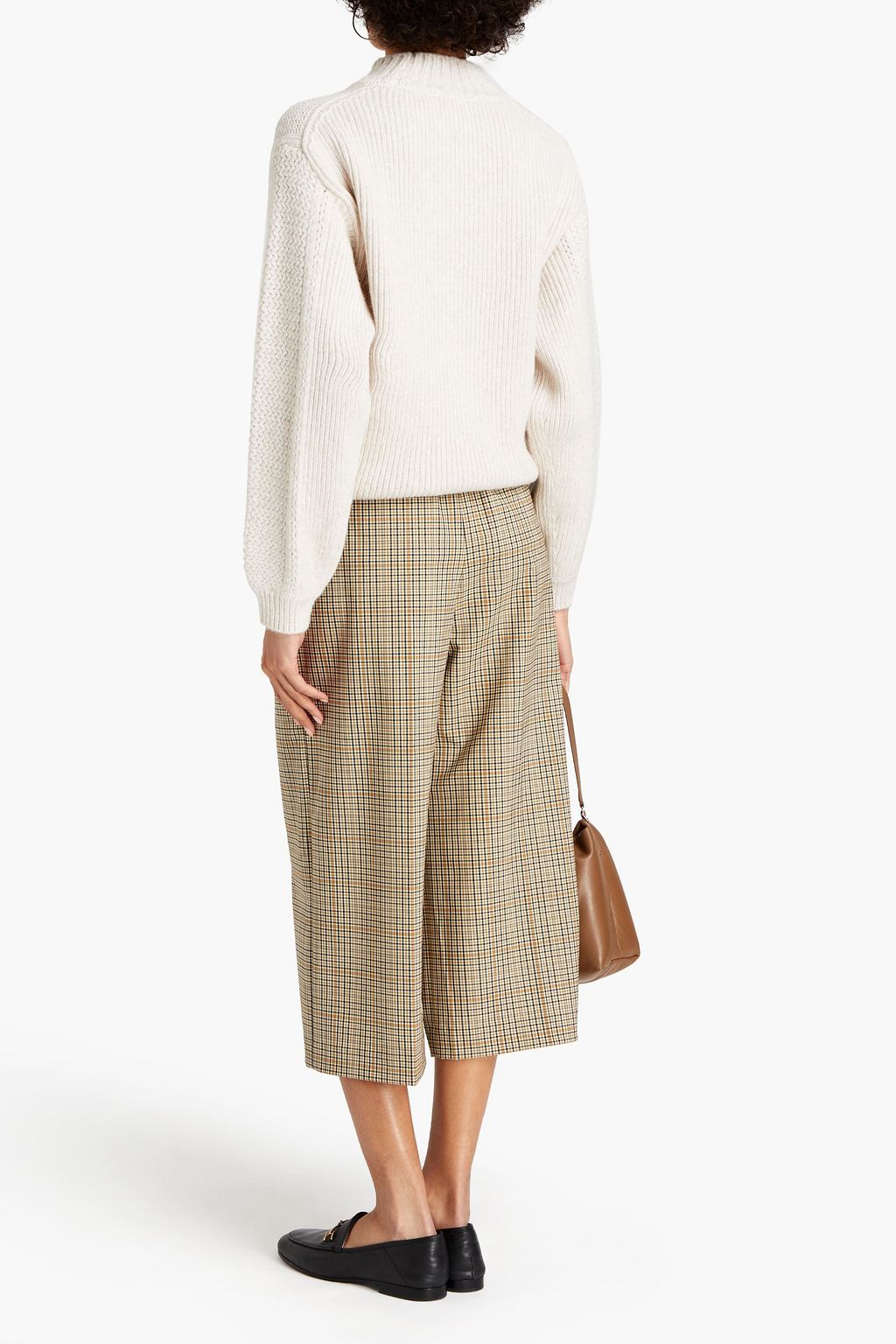 SEE BY CHLOÉ Pointelle-trimmed ribbed wool and cotton-blend sweater