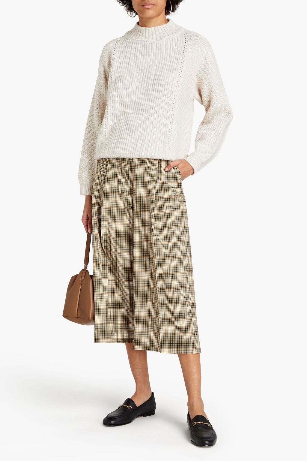 SEE BY CHLOÉ Pointelle-trimmed ribbed wool and cotton-blend sweater