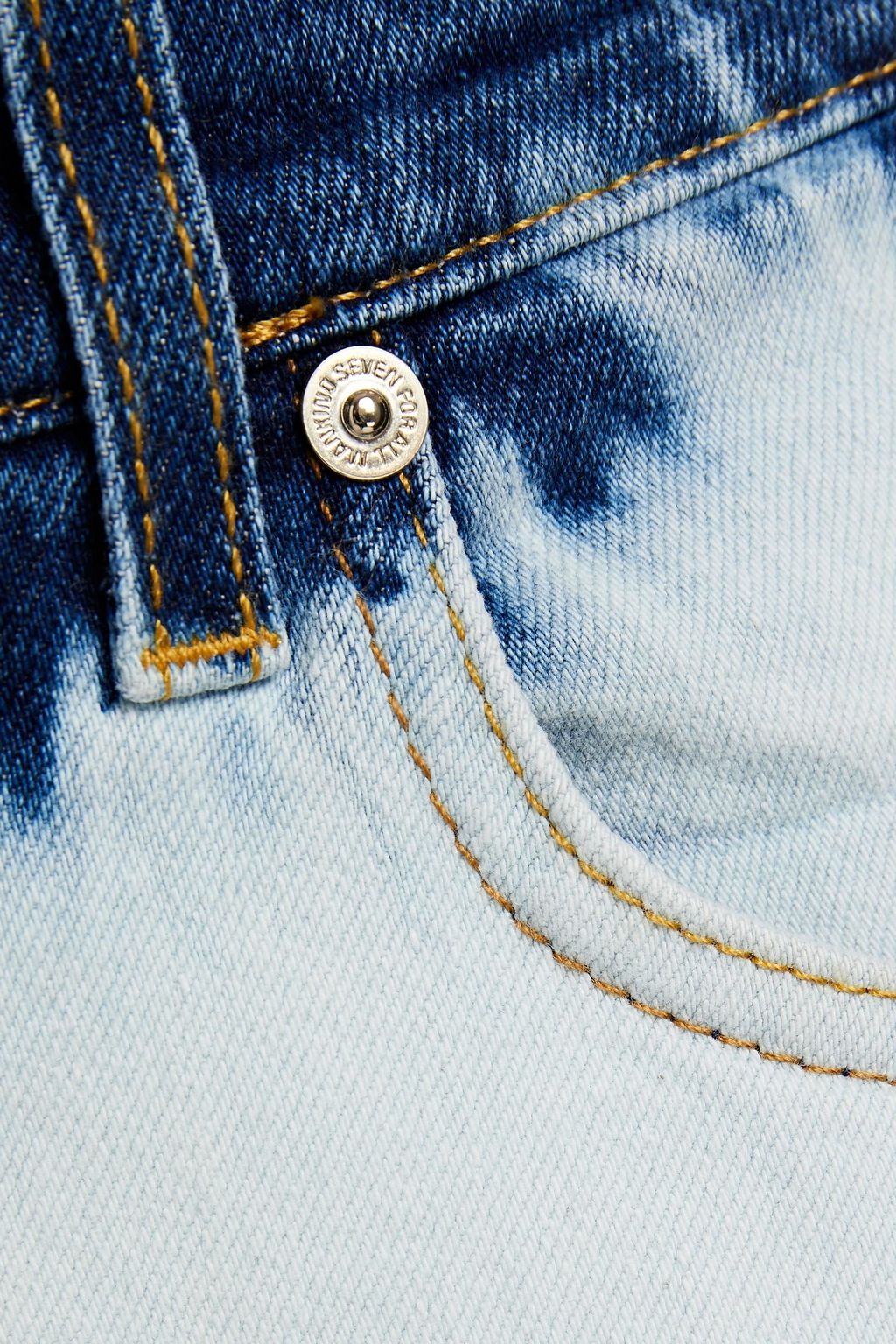 7 FOR ALL MANKIND Cropped bleached high-rise straight-leg jeans
