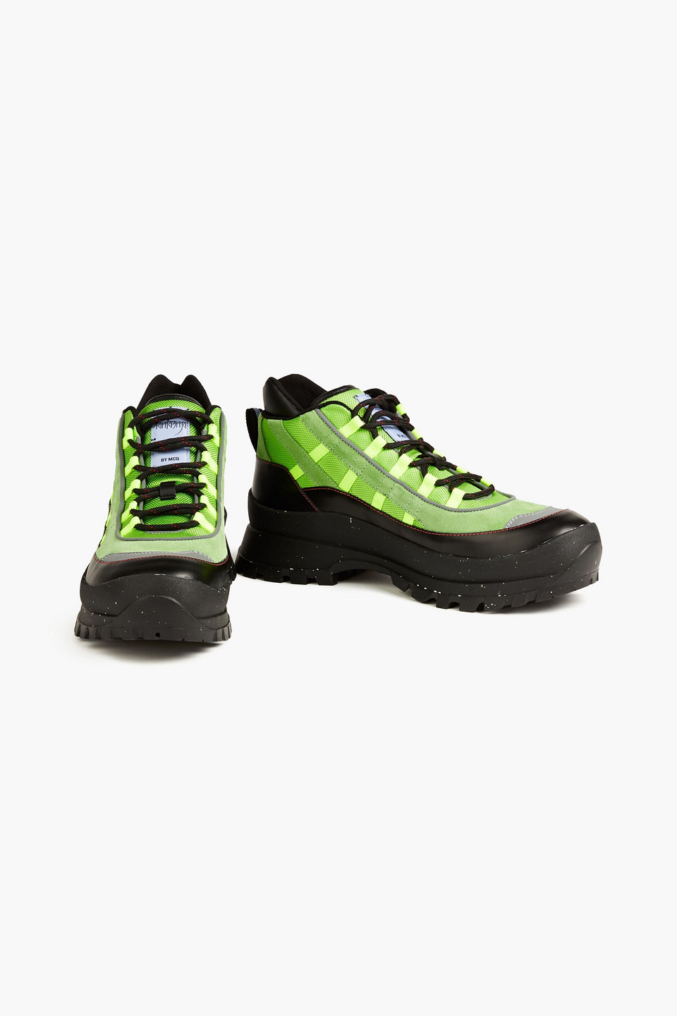 Mcq By Alexander Mcqueen Mcq Alexander Mcqueen Man Leather And Suede Hiking Boots In Light Green