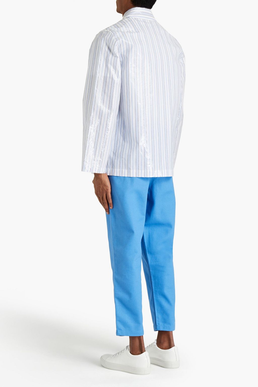 ACNE STUDIOS Coated striped cotton-poplin shirt