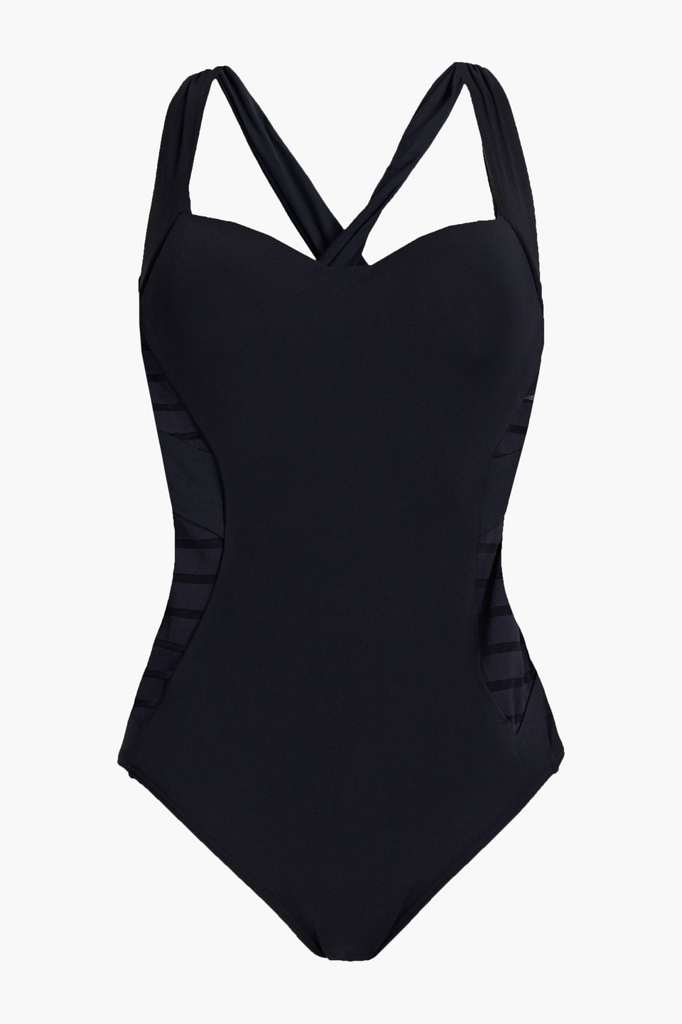 Jets Australia By Jessika Allen Woman Mesh-trimmed Swimsuit Black Size 8