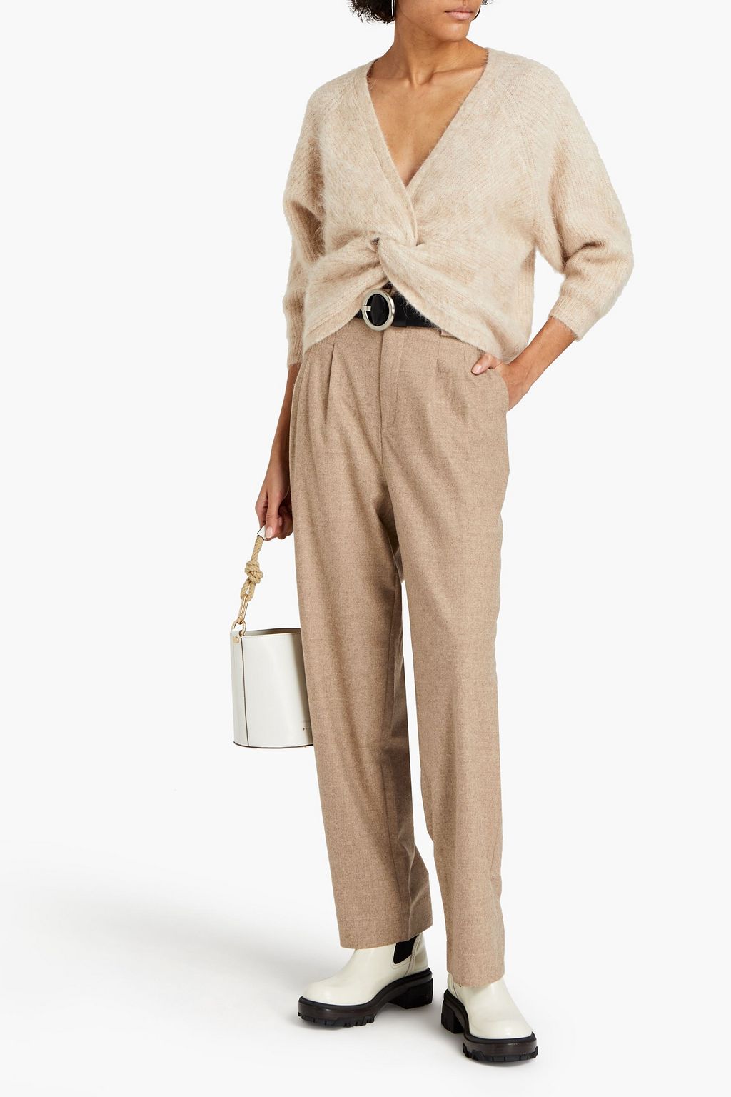 BA&SH Firenze flannel straight-leg pants