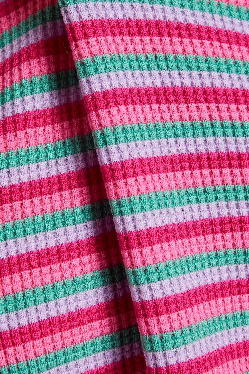 MARC JACOBS Striped waffle-knit wool-blend top