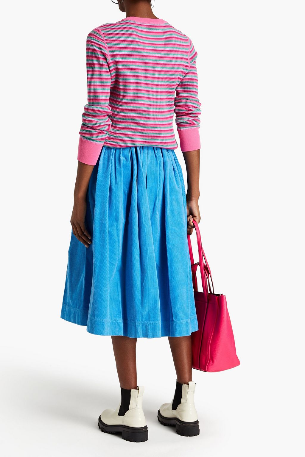 MARC JACOBS Striped waffle-knit wool-blend top